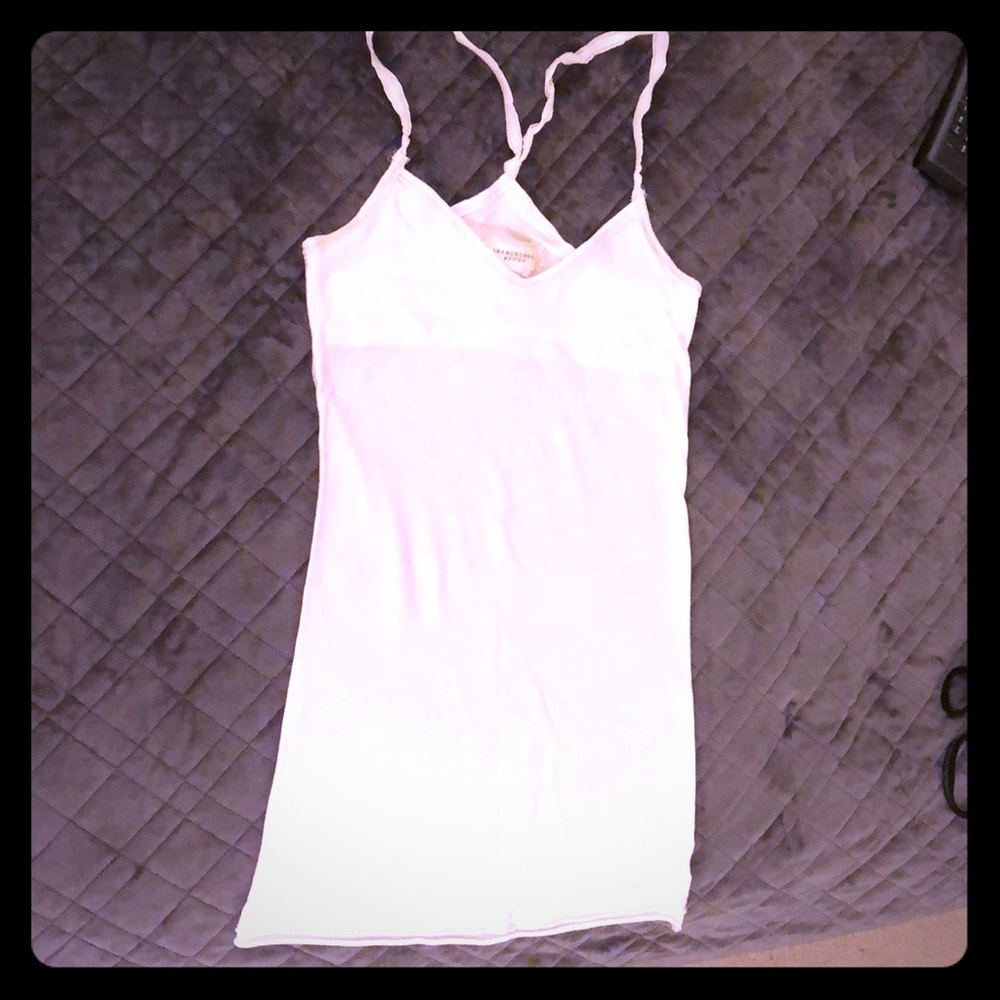 Abercrombie & Fitch white criss cross tank top